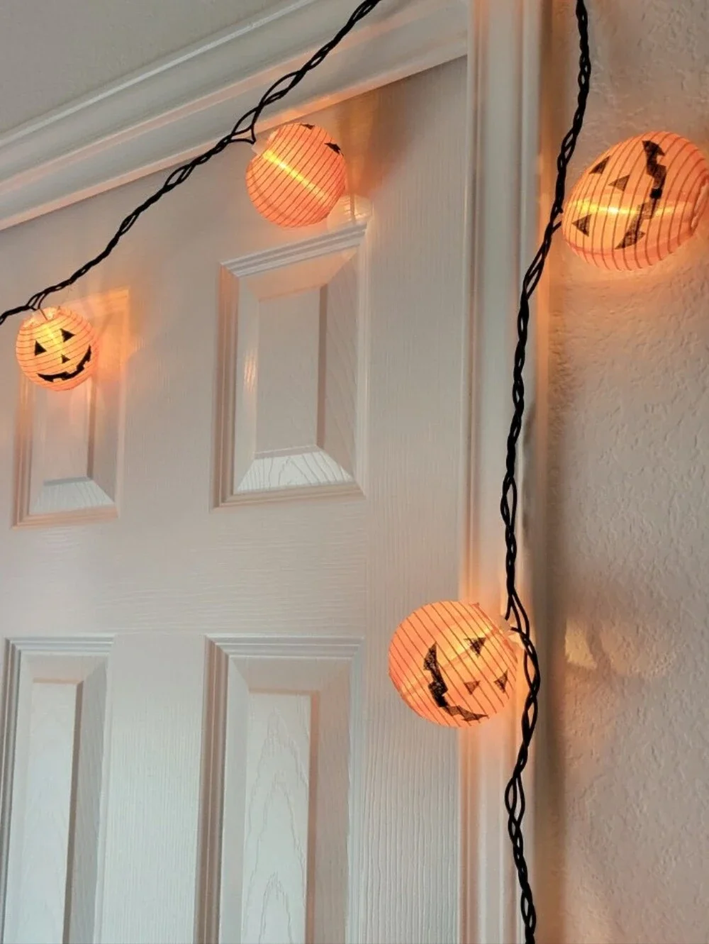 Halloween and Fall Pumpkin Lantern Orange Lantern Garland String Lights 10 count